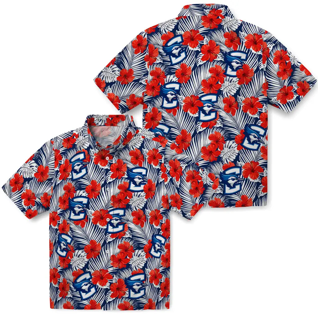 Creighton Bluejays Hawaiian Shirt - Hibiscus Fiesta | Hula Hawaiian Shirts