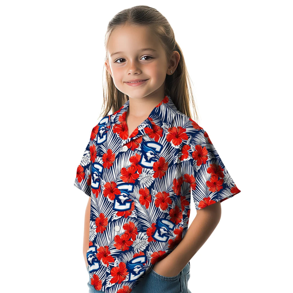 Creighton Bluejays Hawaiian Shirt - Hibiscus Fiesta | Hula Hawaiian Shirts