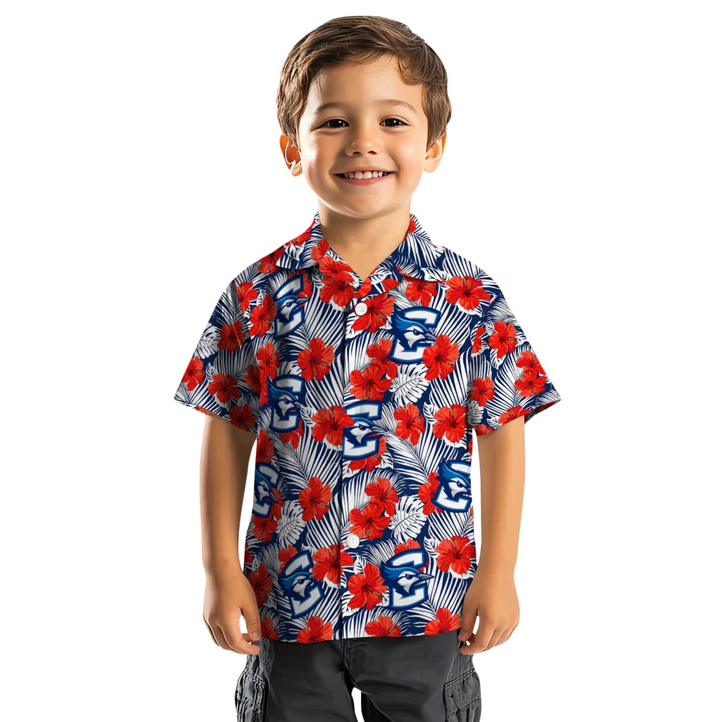 Creighton Bluejays Hawaiian Shirt - Hibiscus Fiesta | Hula Hawaiian Shirts
