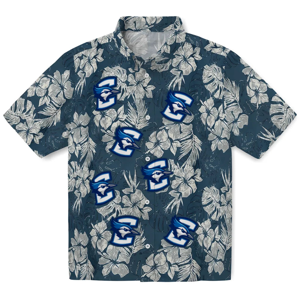 Creighton Bluejays Hawaiian Shirt - Hibiscus Flowers | Hula Hawaiian Shirts