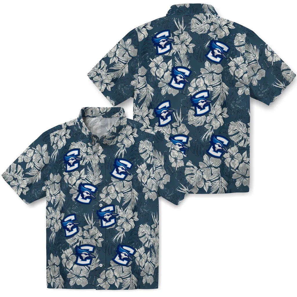 Creighton Bluejays Hawaiian Shirt - Hibiscus Flowers | Hula Hawaiian Shirts
