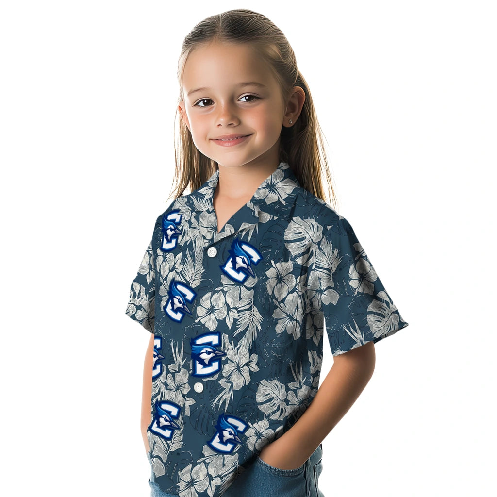 Creighton Bluejays Hawaiian Shirt - Hibiscus Flowers | Hula Hawaiian Shirts
