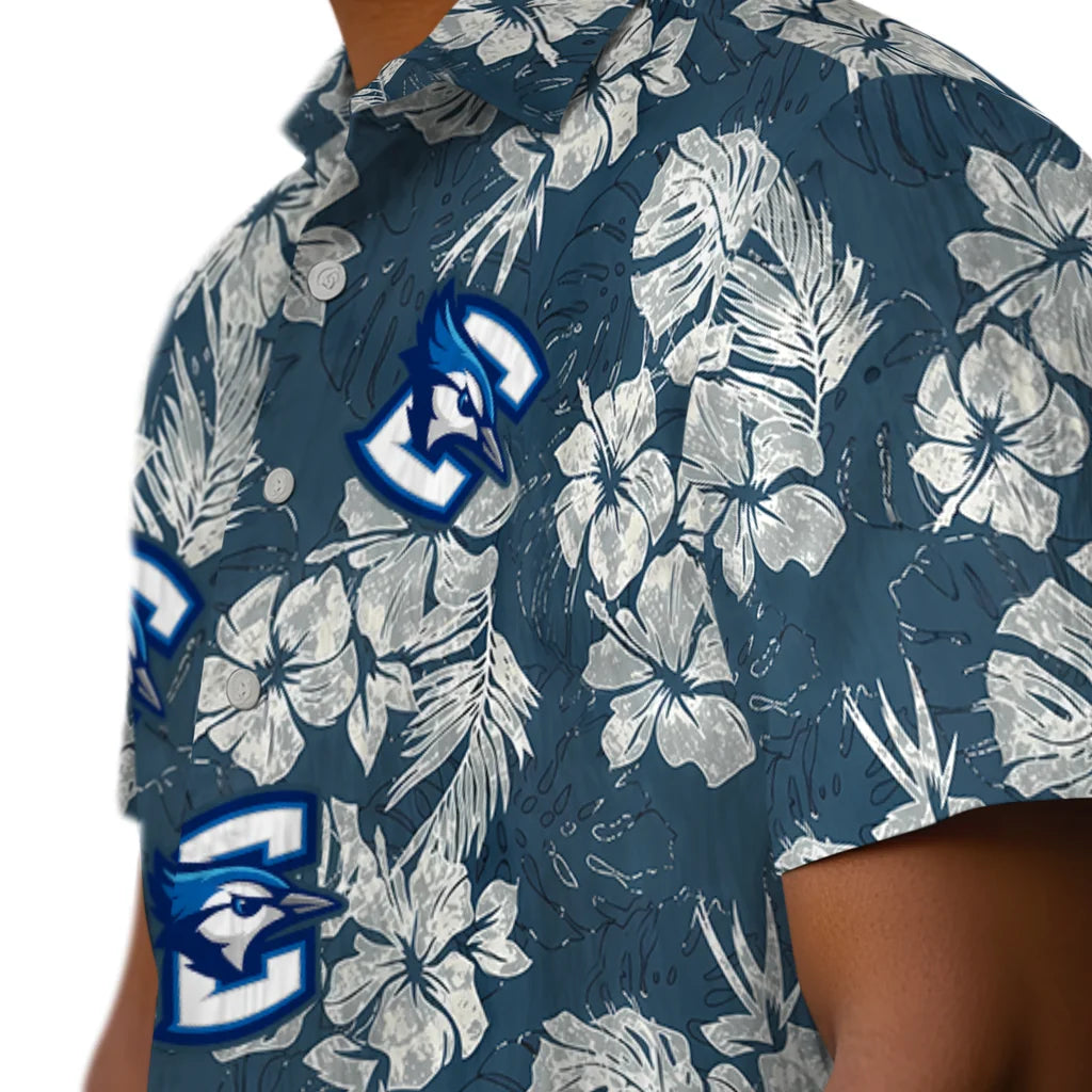 Creighton Bluejays Hawaiian Shirt - Hibiscus Flowers | Hula Hawaiian Shirts