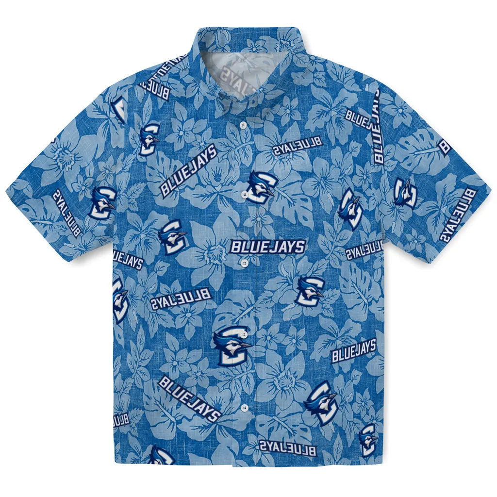 Creighton Bluejays Hawaiian Shirt - Hibiscus Oasis | Hula Hawaiian Shirts