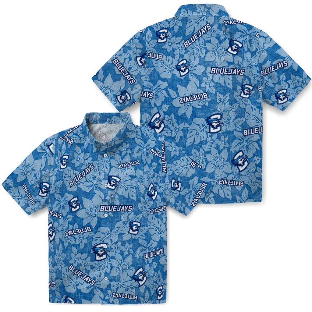Creighton Bluejays Hawaiian Shirt - Hibiscus Oasis | Hula Hawaiian Shirts