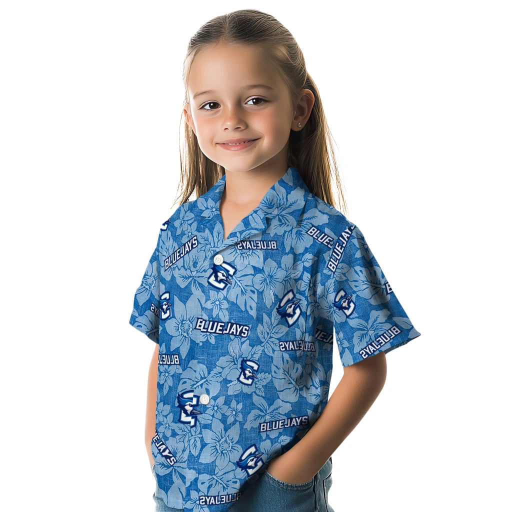 Creighton Bluejays Hawaiian Shirt - Hibiscus Oasis | Hula Hawaiian Shirts