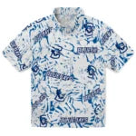 Creighton Bluejays Hawaiian Shirt - Hibiscus Overlay | Hula Hawaiian Shirts