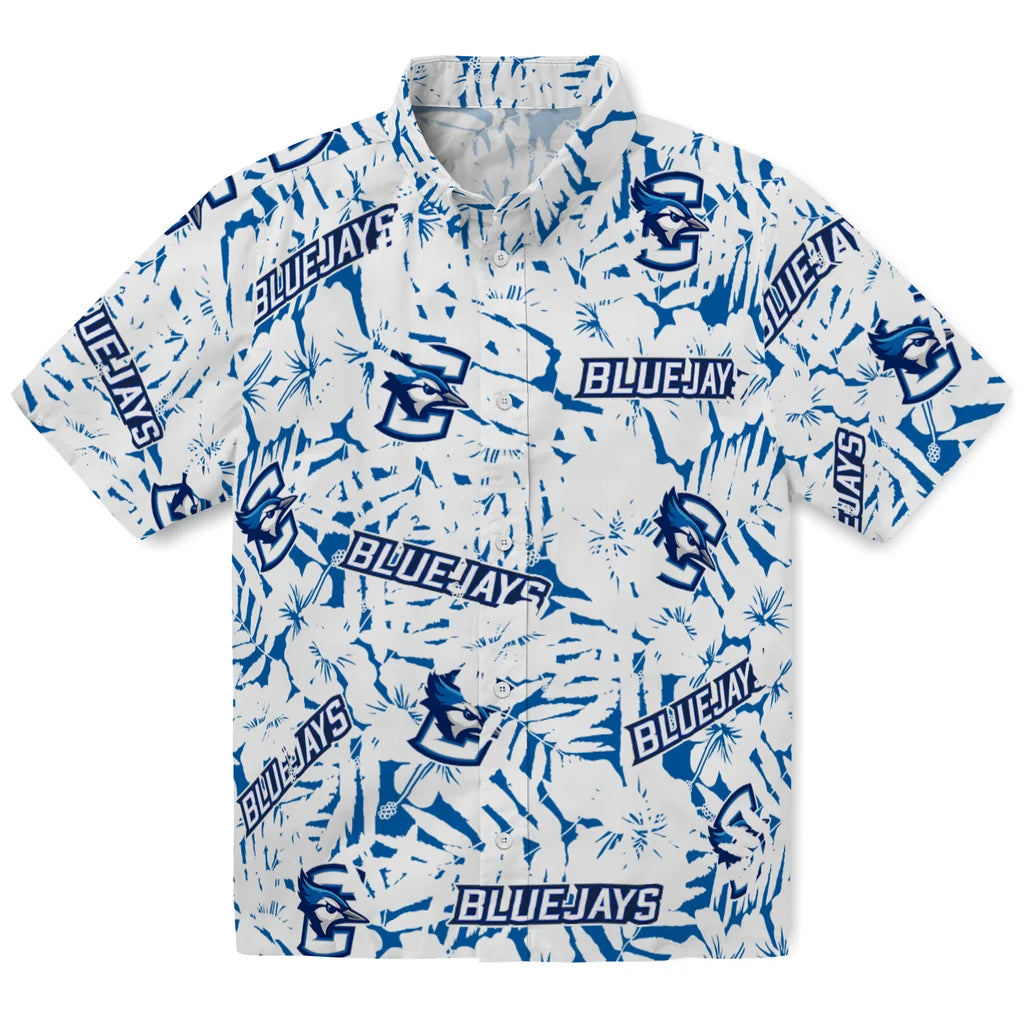 Creighton Bluejays Hawaiian Shirt - Hibiscus Overlay | Hula Hawaiian Shirts