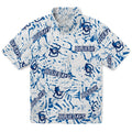 Creighton Bluejays Hawaiian Shirt - Hibiscus Overlay | Hula Hawaiian Shirts