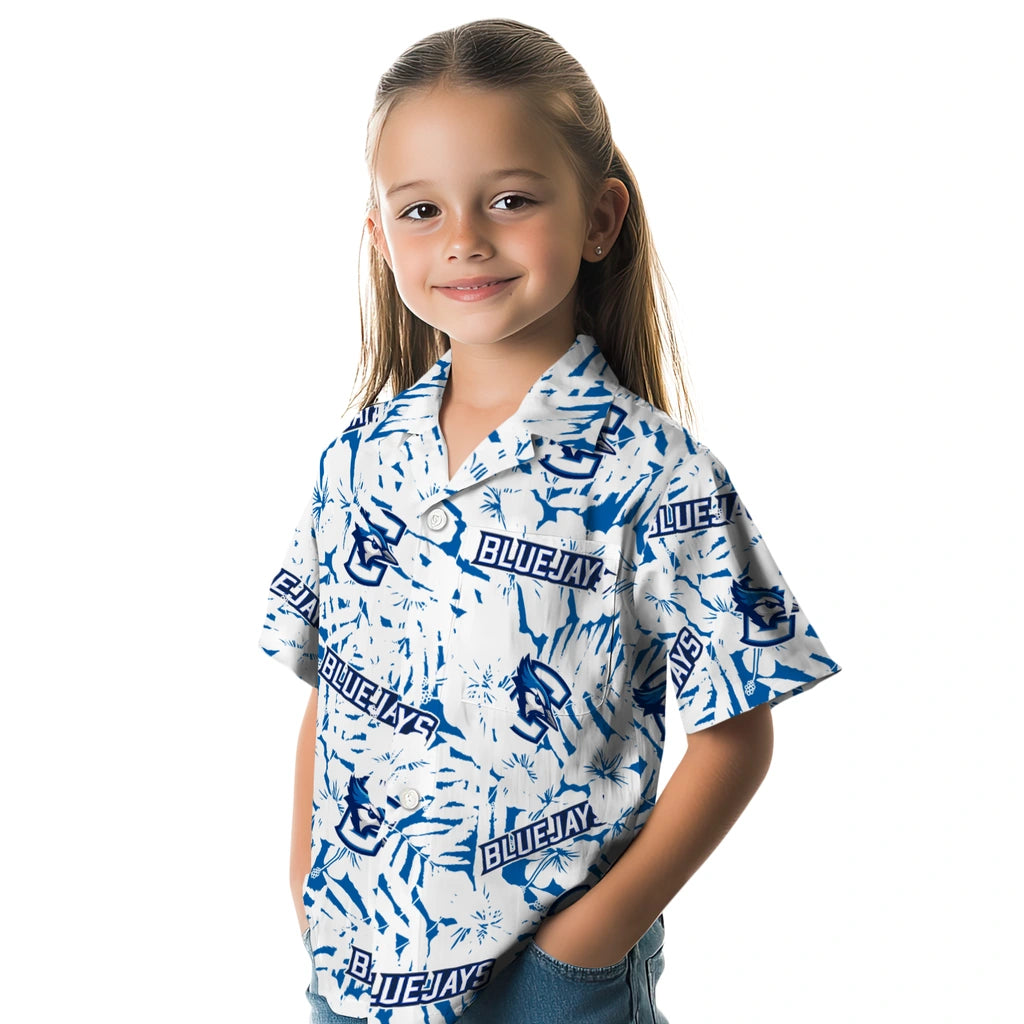 Creighton Bluejays Hawaiian Shirt - Hibiscus Overlay | Hula Hawaiian Shirts