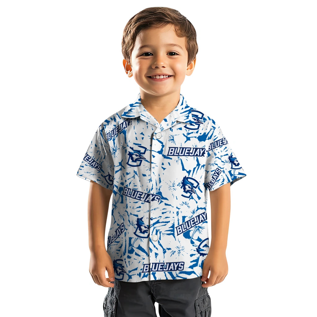 Creighton Bluejays Hawaiian Shirt - Hibiscus Overlay | Hula Hawaiian Shirts