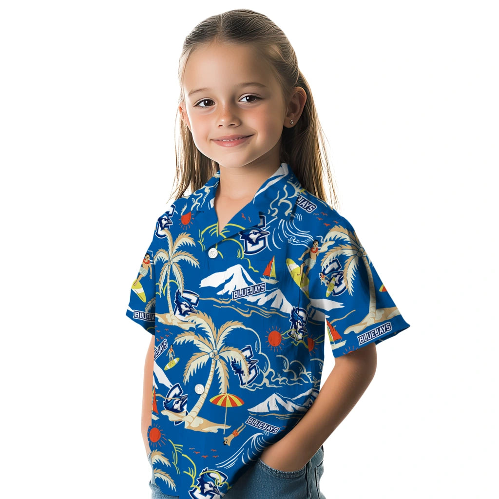 Creighton Bluejays Hawaiian Shirt - Palm Tree Island | Hula Hawaiian Shirts
