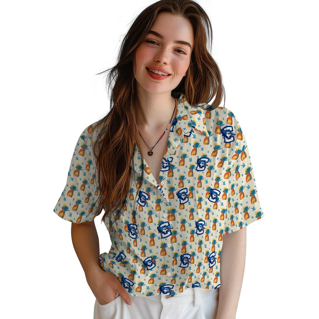 Creighton Bluejays Hawaiian Shirt - Pineapple Delight | Hula Hawaiian Shirts