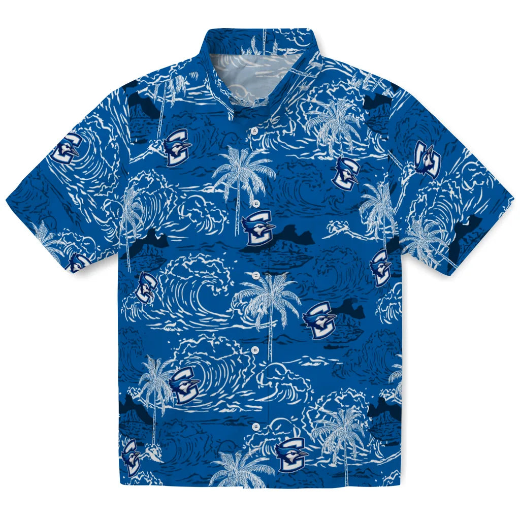 Creighton Bluejays Hawaiian Shirt - Wave Palm | Hula Hawaiian Shirts