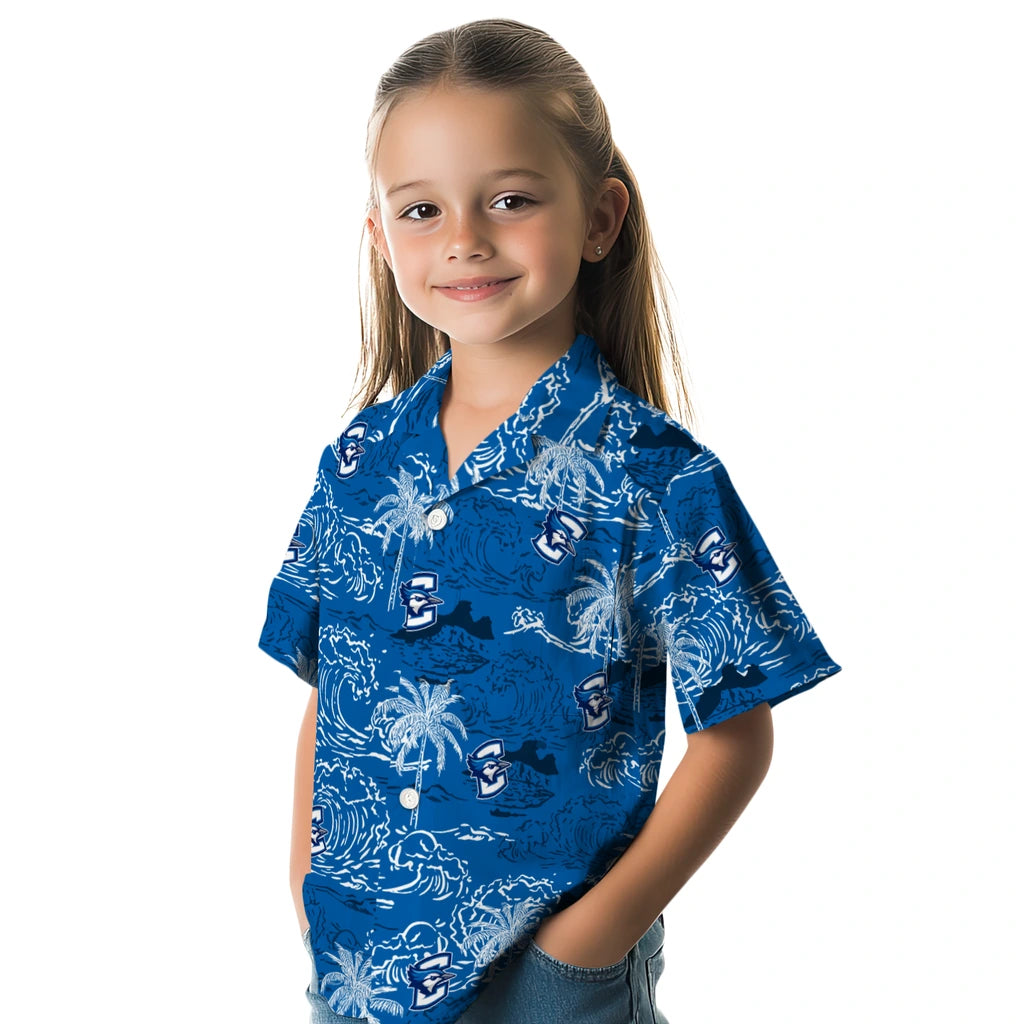 Creighton Bluejays Hawaiian Shirt - Wave Palm | Hula Hawaiian Shirts