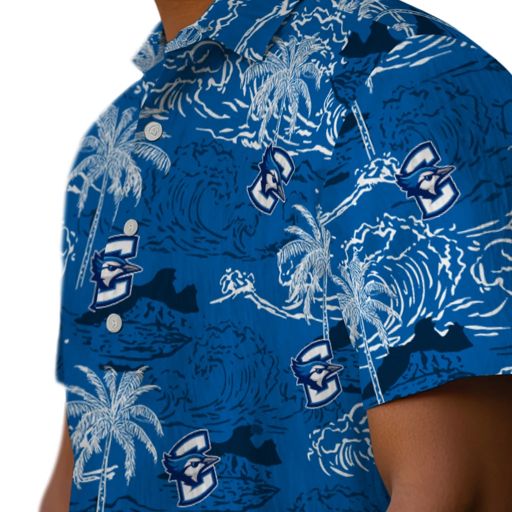 Creighton Bluejays Hawaiian Shirt - Wave Palm | Hula Hawaiian Shirts