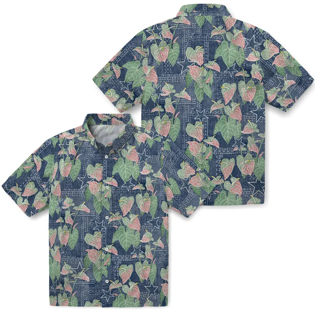 Dallas Cowboys Hawaiian Shirt - Anthurium Overlay | Hula Hawaiian Shirts