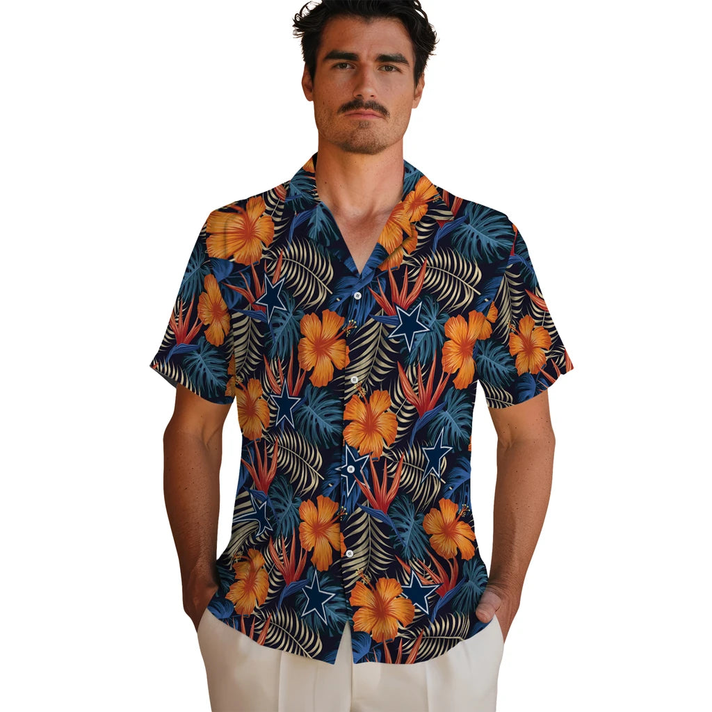 Dallas Cowboys Hawaiian Shirt - Hibiscus Foliage | Hula Hawaiian Shirts