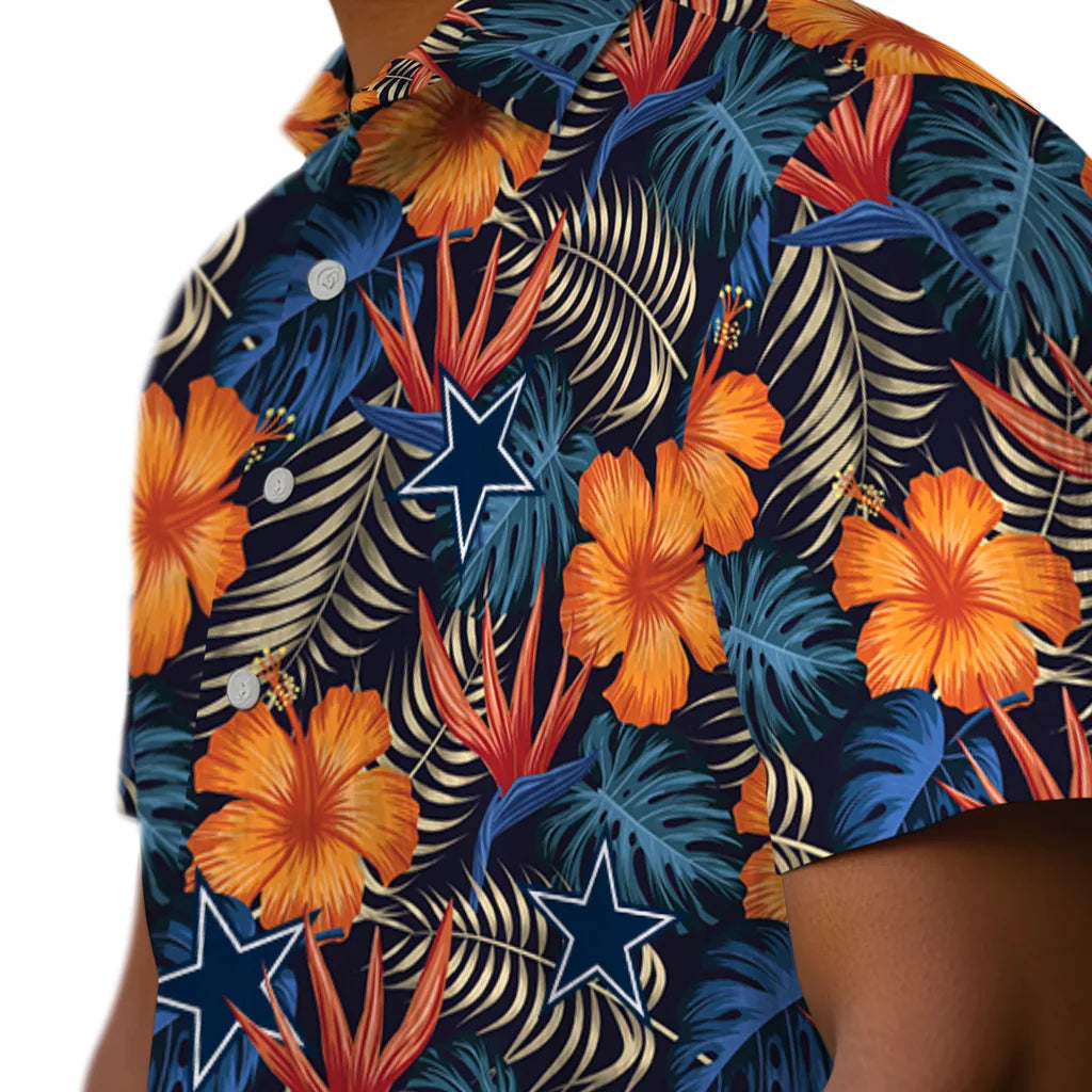 Dallas Cowboys Hawaiian Shirt - Hibiscus Foliage | Hula Hawaiian Shirts