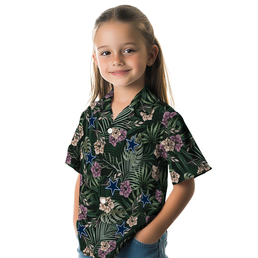 Dallas Cowboys Hawaiian Shirt - Hibiscus Leaves Pattern | Hula Hawaiian Shirts
