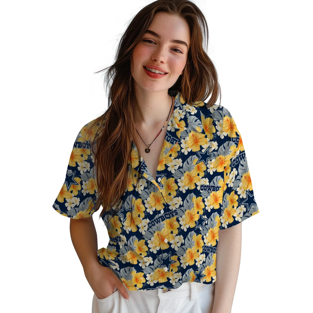 Dallas Cowboys Hawaiian Shirt - Hibiscus Tropics | Hula Hawaiian Shirts