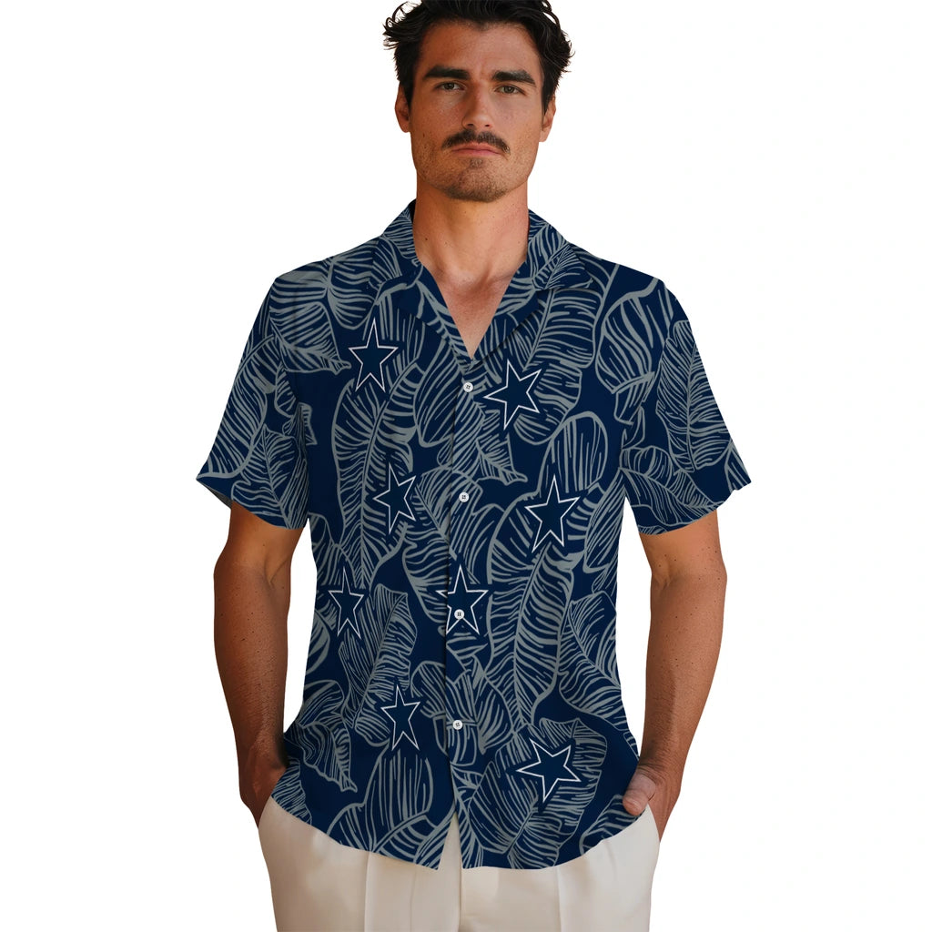 Dallas Cowboys Hawaiian Shirt - Leaf Outline | Hula Hawaiian Shirts