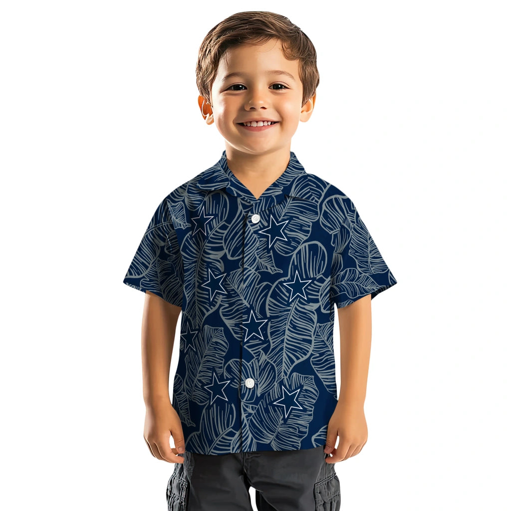 Dallas Cowboys Hawaiian Shirt - Leaf Outline | Hula Hawaiian Shirts