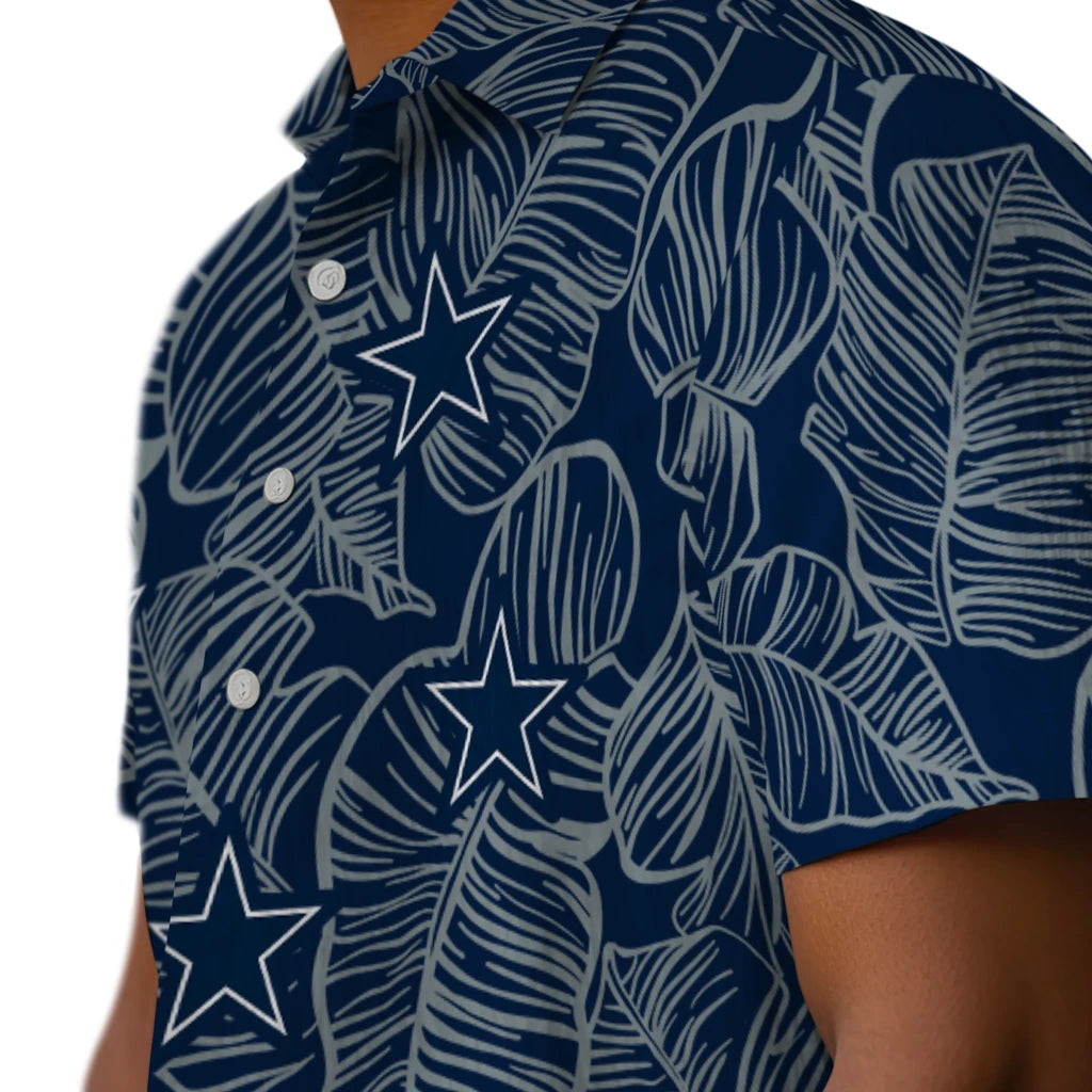 Dallas Cowboys Hawaiian Shirt - Leaf Outline | Hula Hawaiian Shirts