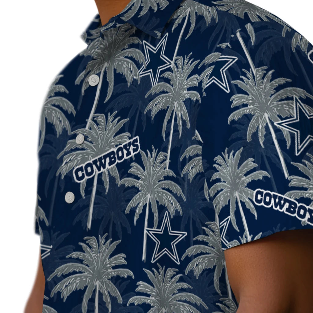 Dallas Cowboys Hawaiian Shirt - Palm Tree Motif | Hula Hawaiian Shirts