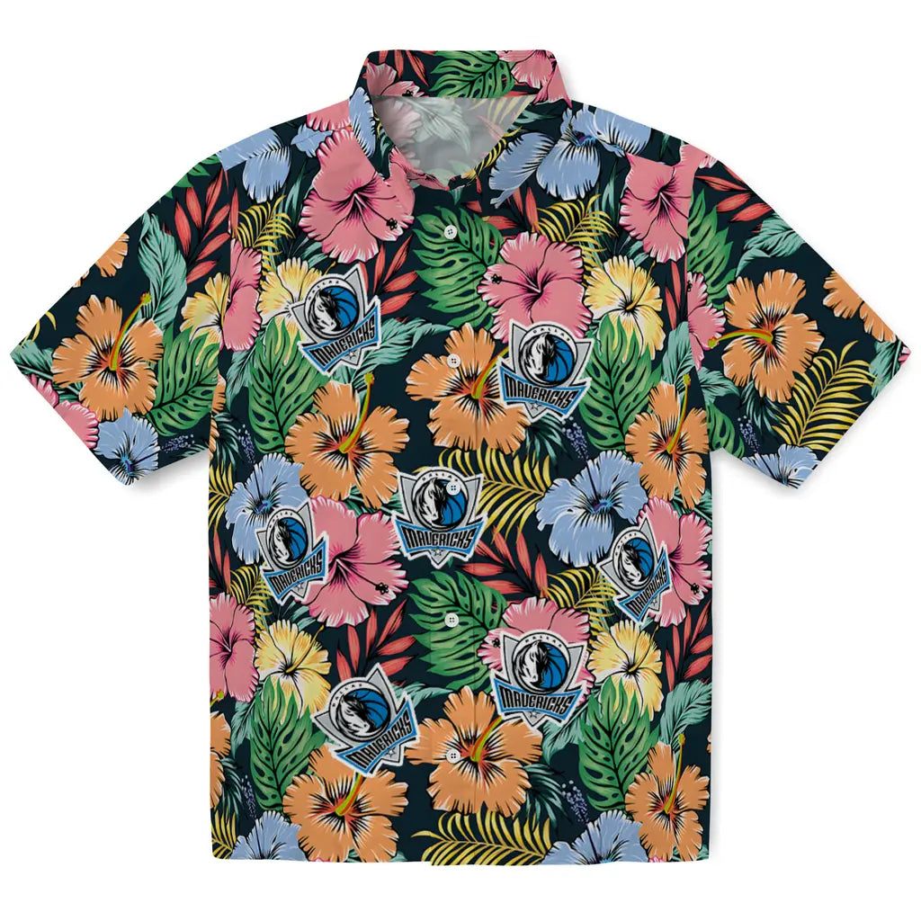Dallas Mavericks Hawaiian Shirt - Brilliant Hibiscus Garden | Hula Hawaiian Shirts