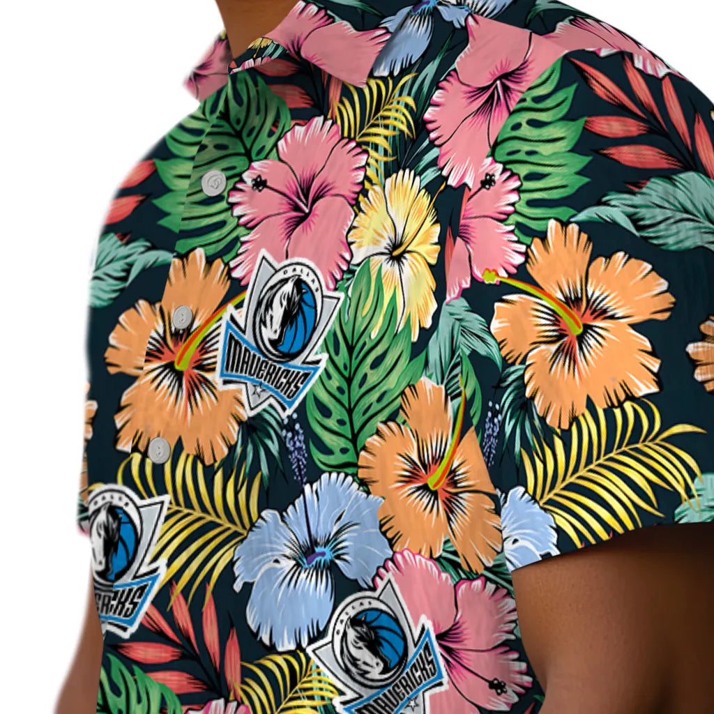 Dallas Mavericks Hawaiian Shirt - Brilliant Hibiscus Garden | Hula Hawaiian Shirts