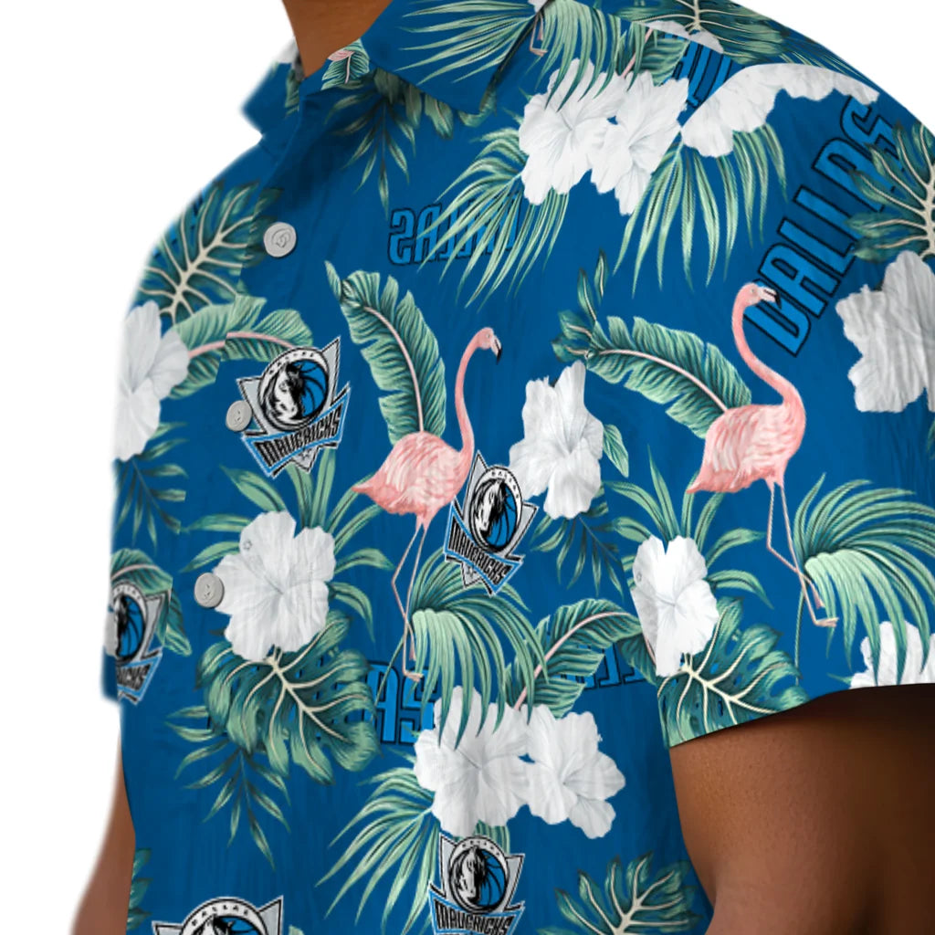 Dallas Mavericks Hawaiian Shirt - Flamingo and Hibiscus | Hula Hawaiian Shirts