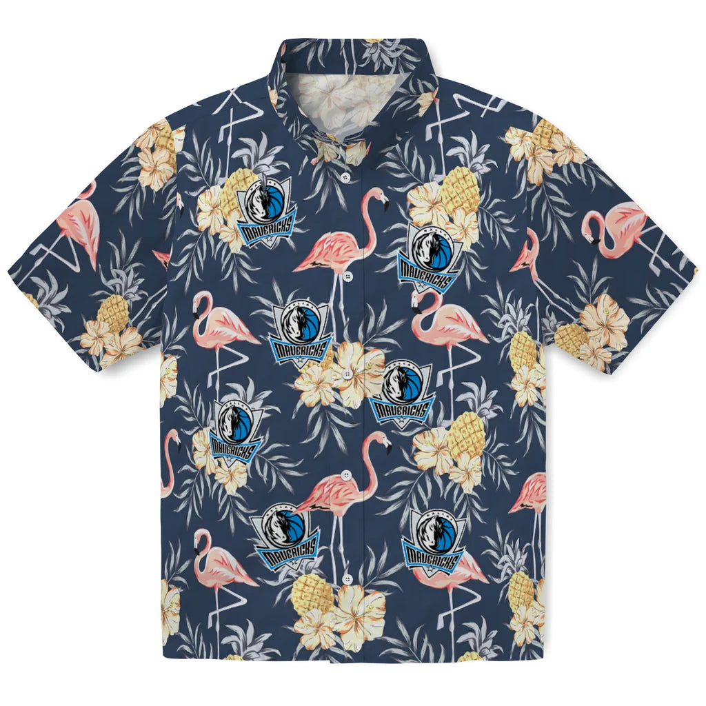 Dallas Mavericks Hawaiian Shirt - Flamingo Hibiscus | Hula Hawaiian Shirts