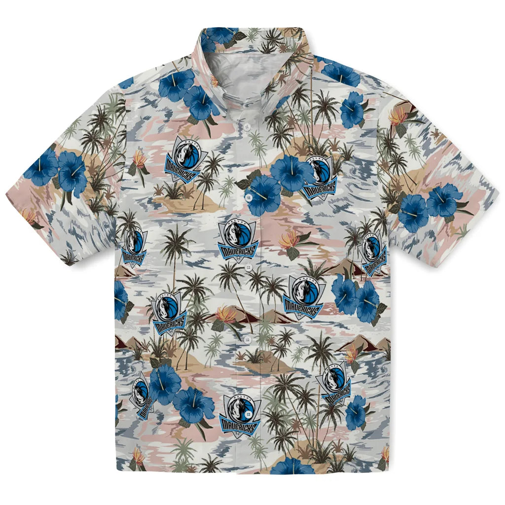 Dallas Mavericks Hawaiian Shirt - Hibiscus Seaside | Hula Hawaiian Shirts