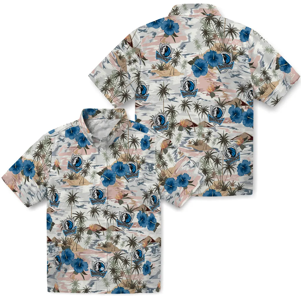 Dallas Mavericks Hawaiian Shirt - Hibiscus Seaside | Hula Hawaiian Shirts