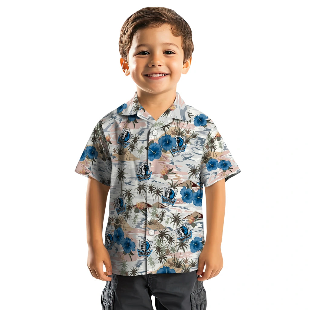 Dallas Mavericks Hawaiian Shirt - Hibiscus Seaside | Hula Hawaiian Shirts