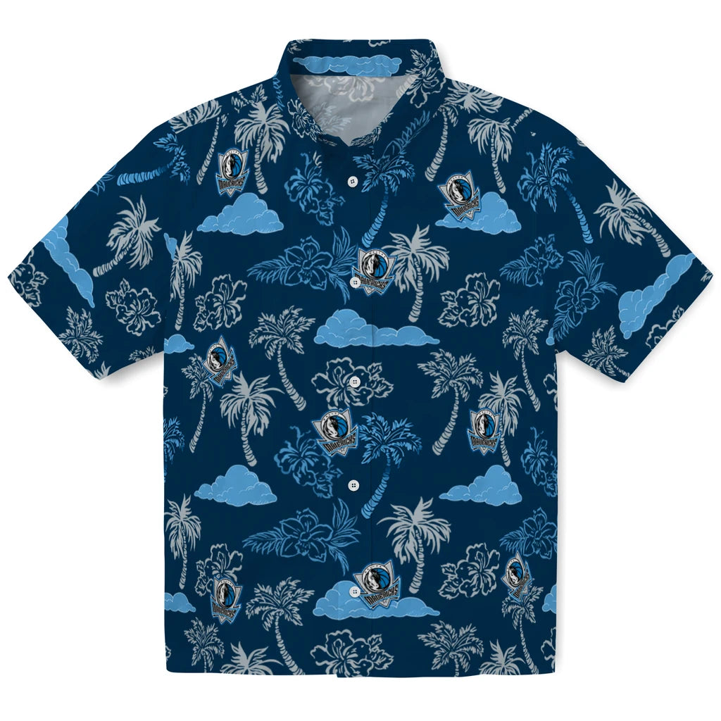 Dallas Mavericks Hawaiian Shirt - Palm And Clouds | Hula Hawaiian Shirts