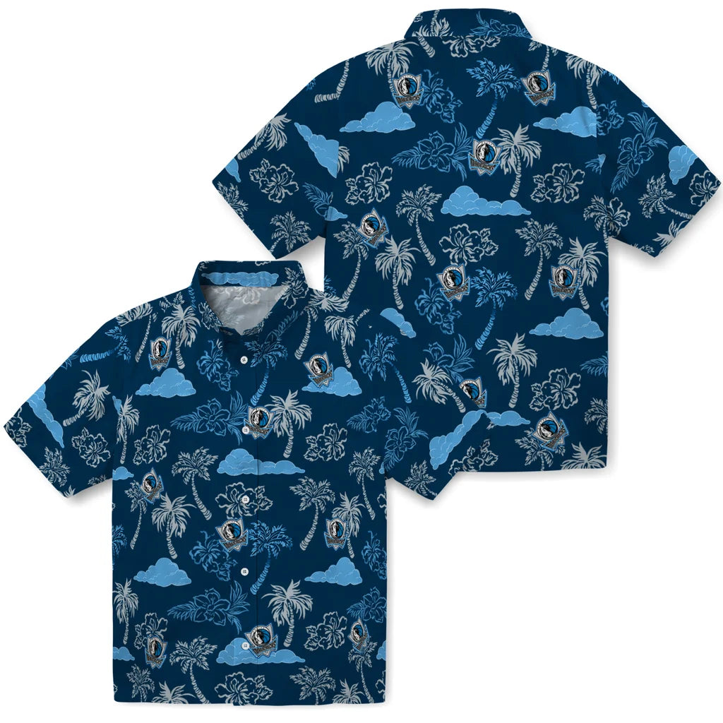 Dallas Mavericks Hawaiian Shirt - Palm And Clouds | Hula Hawaiian Shirts