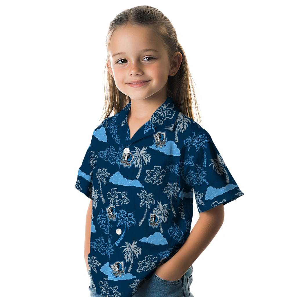 Dallas Mavericks Hawaiian Shirt - Palm And Clouds | Hula Hawaiian Shirts