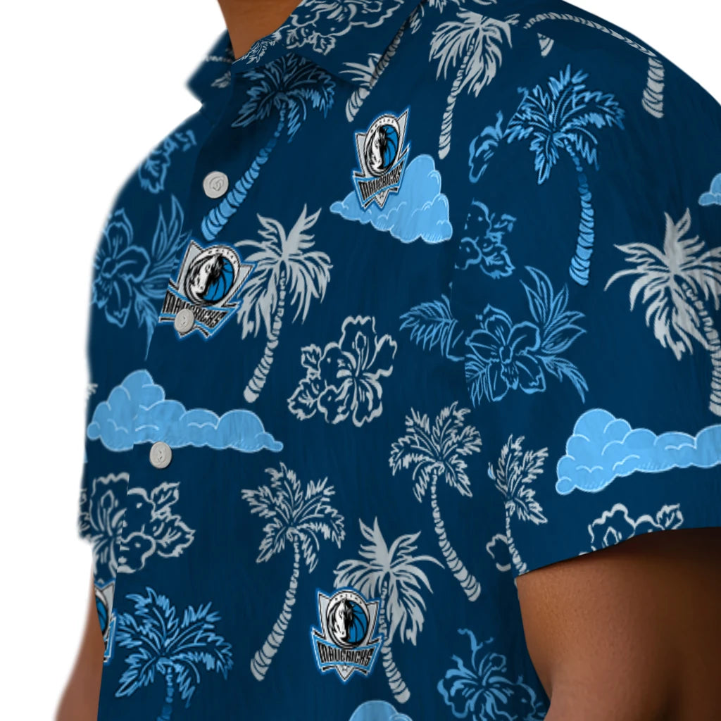 Dallas Mavericks Hawaiian Shirt - Palm And Clouds | Hula Hawaiian Shirts