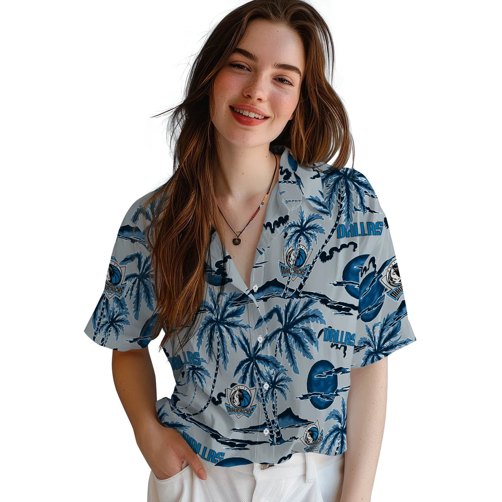 Dallas Mavericks Hawaiian Shirt - Palm Sunset | Hula Hawaiian Shirts