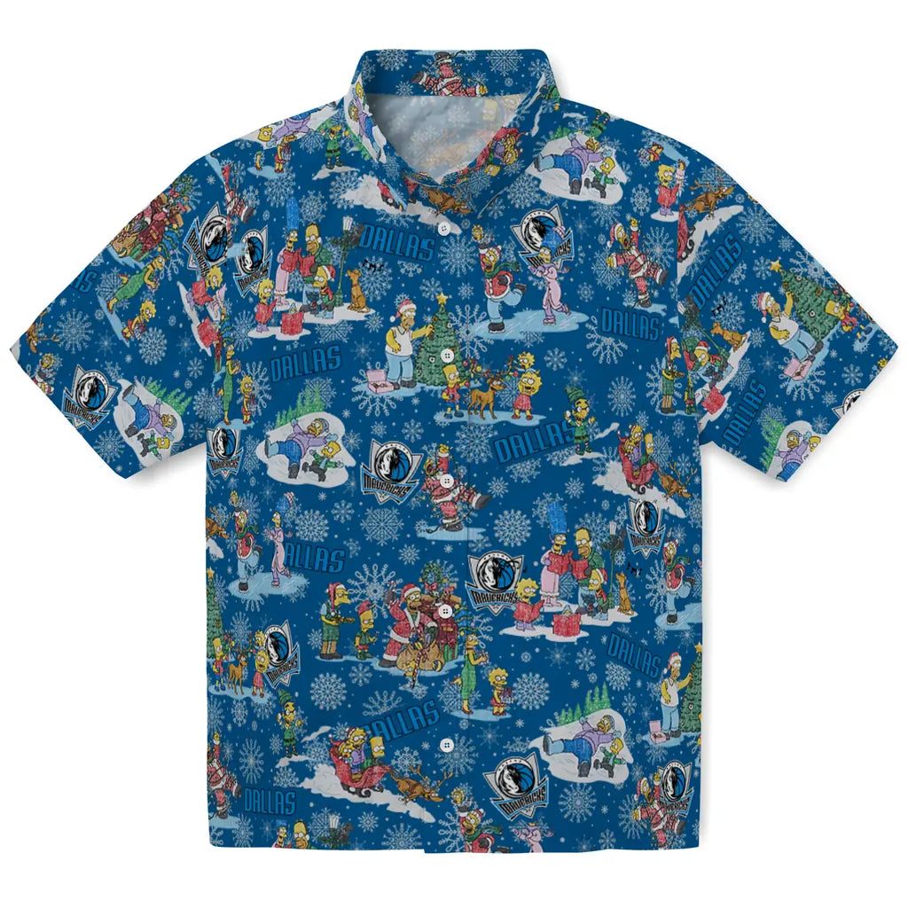 Dallas Mavericks Hawaiian Shirt - Simpsons Christmas | Hula Hawaiian Shirts