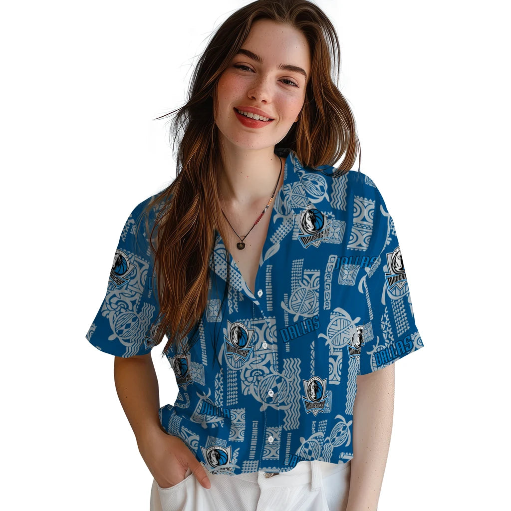 Dallas Mavericks Hawaiian Shirt - Turtle Lines | Hula Hawaiian Shirts