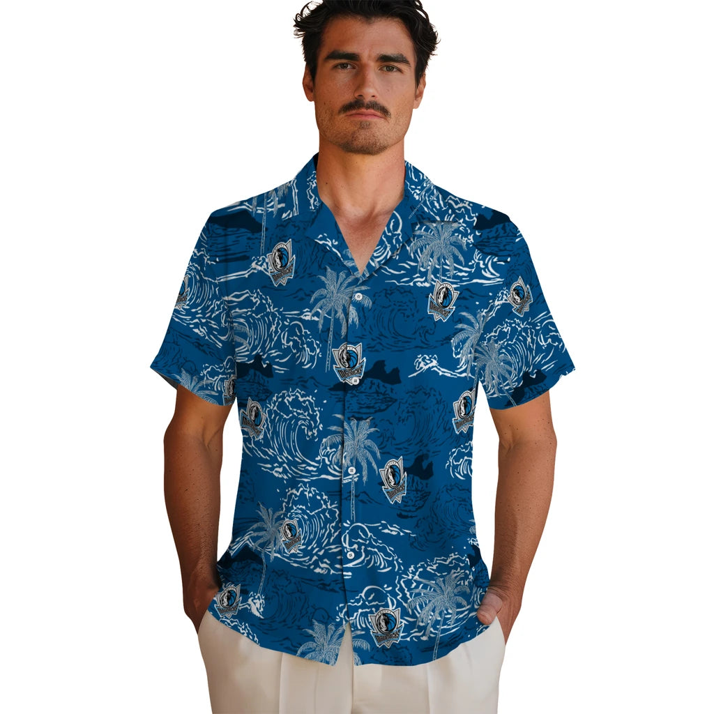 Dallas Mavericks Hawaiian Shirt - Wave Palm | Hula Hawaiian Shirts