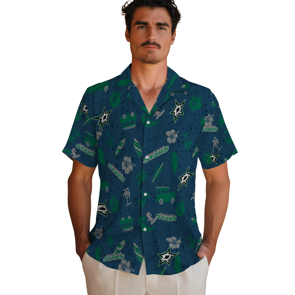 Dallas Stars Hawaiian Shirt - Beach Vibe | Hula Hawaiian Shirts