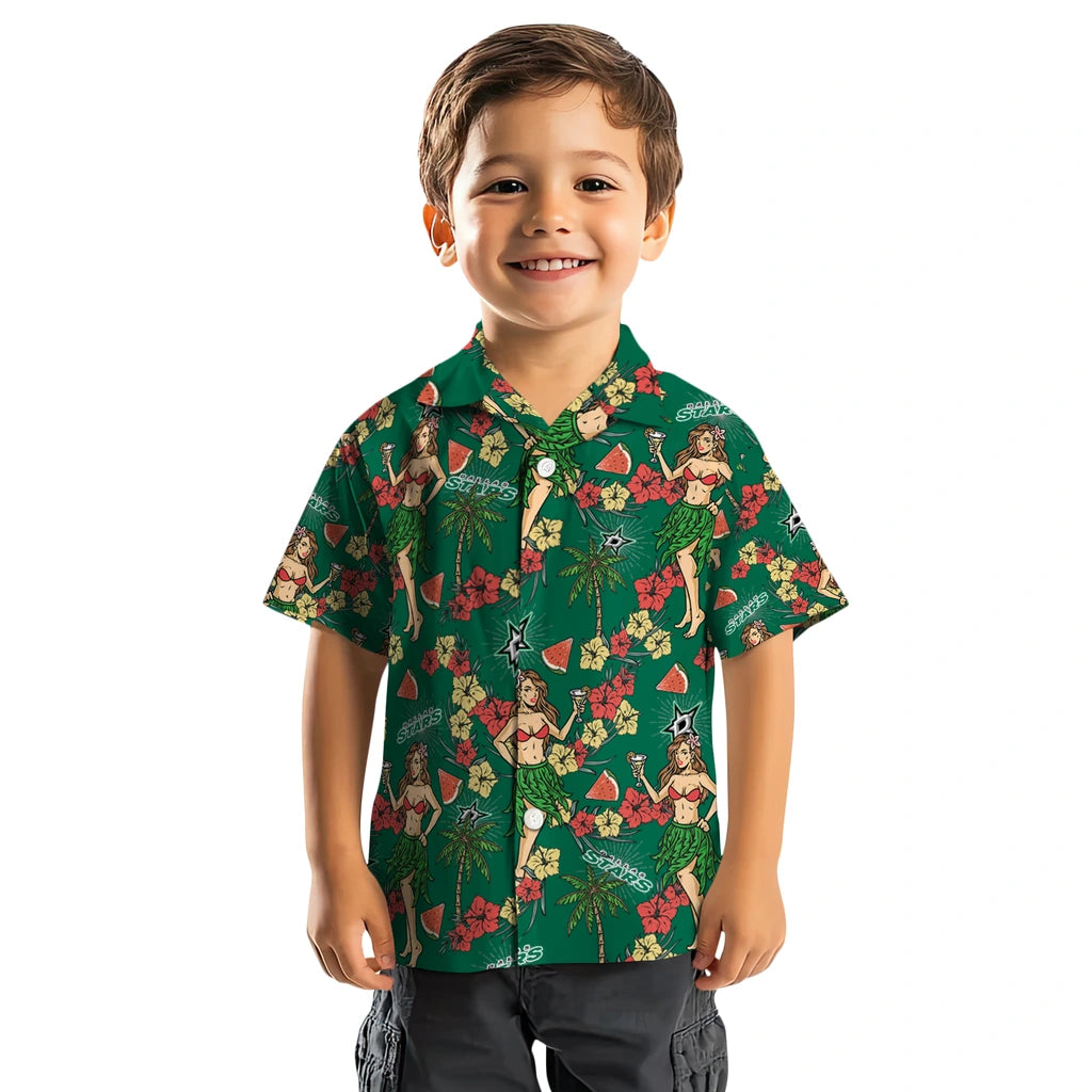 Dallas Stars Hawaiian Shirt - Hawaiian Girls Design | Hula Hawaiian Shirts