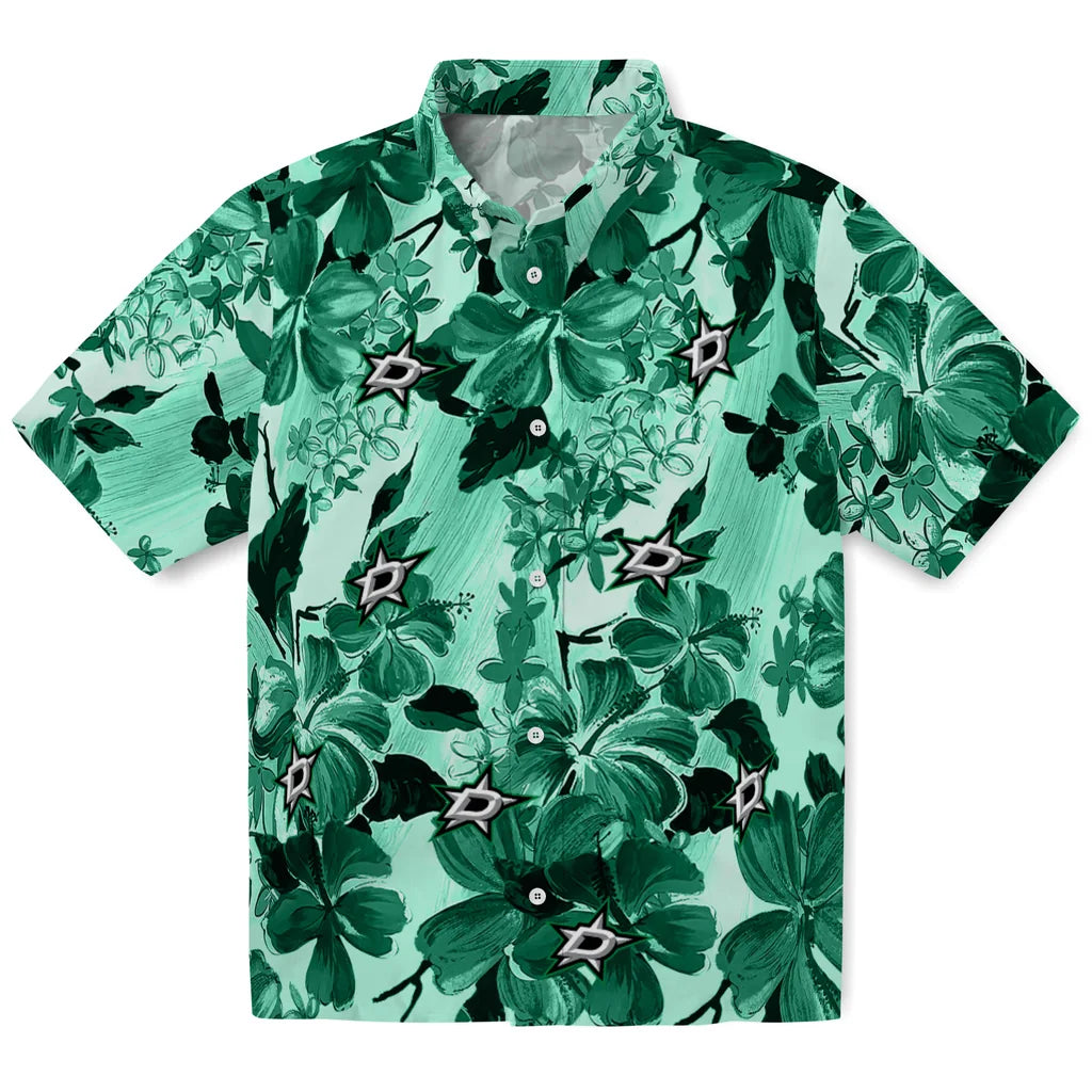 Dallas Stars Hawaiian Shirt - Hibiscus Arrangement | Hula Hawaiian Shirts
