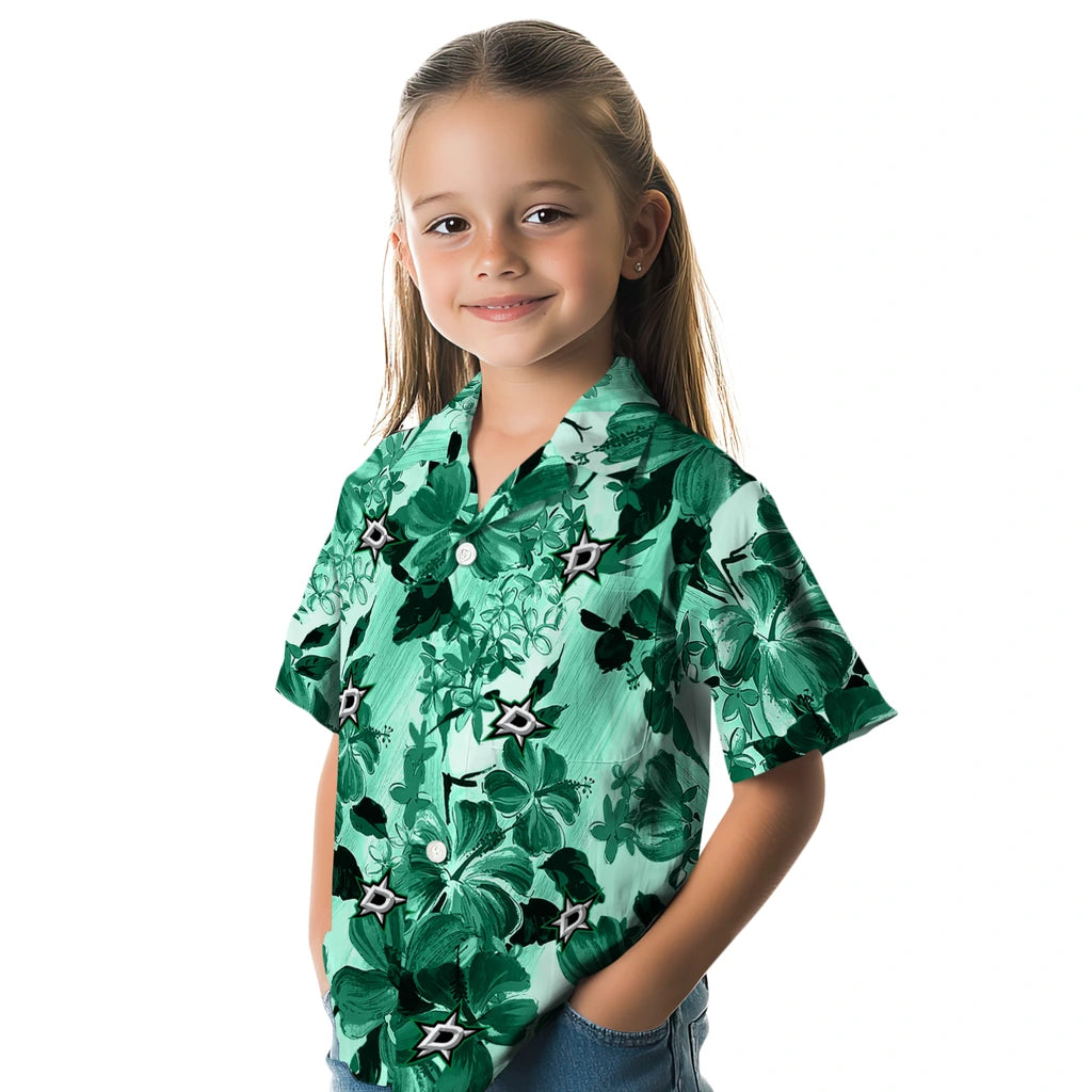 Dallas Stars Hawaiian Shirt - Hibiscus Arrangement | Hula Hawaiian Shirts