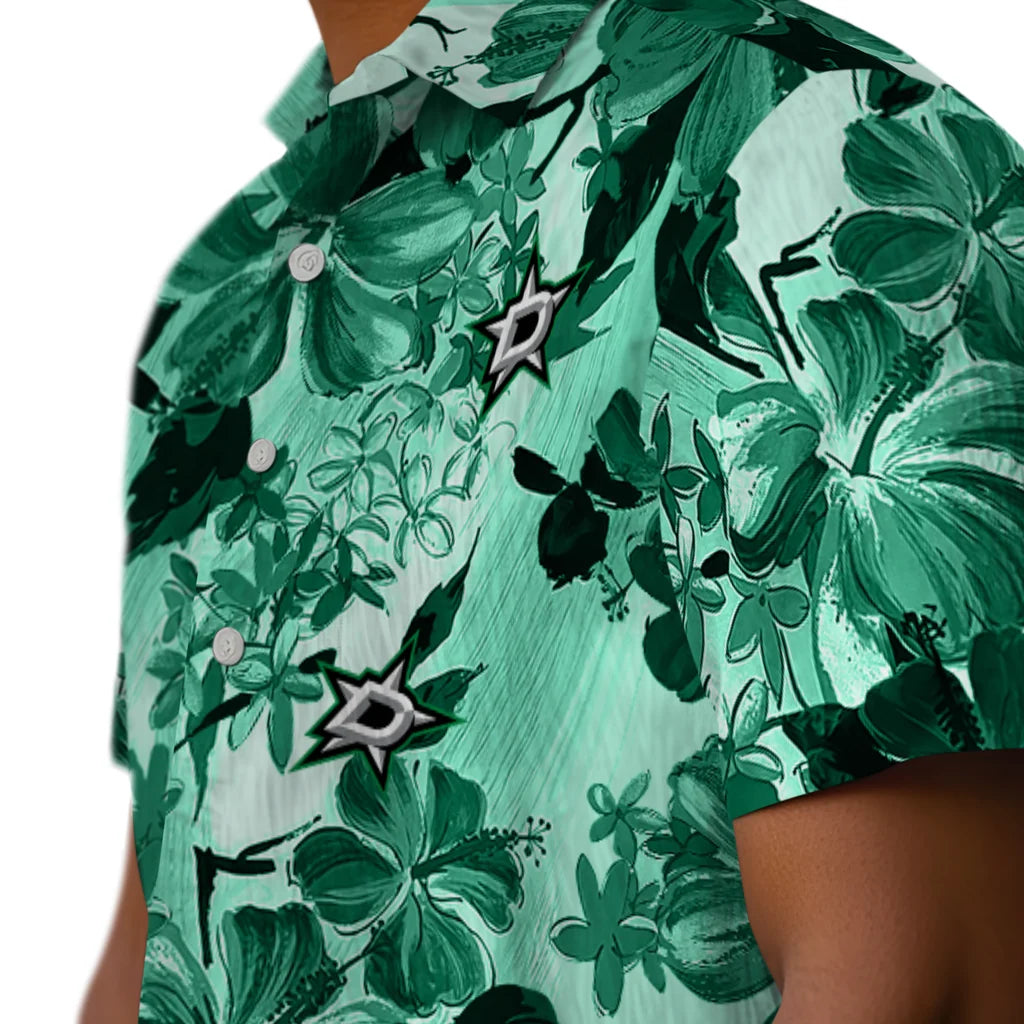 Dallas Stars Hawaiian Shirt - Hibiscus Arrangement | Hula Hawaiian Shirts
