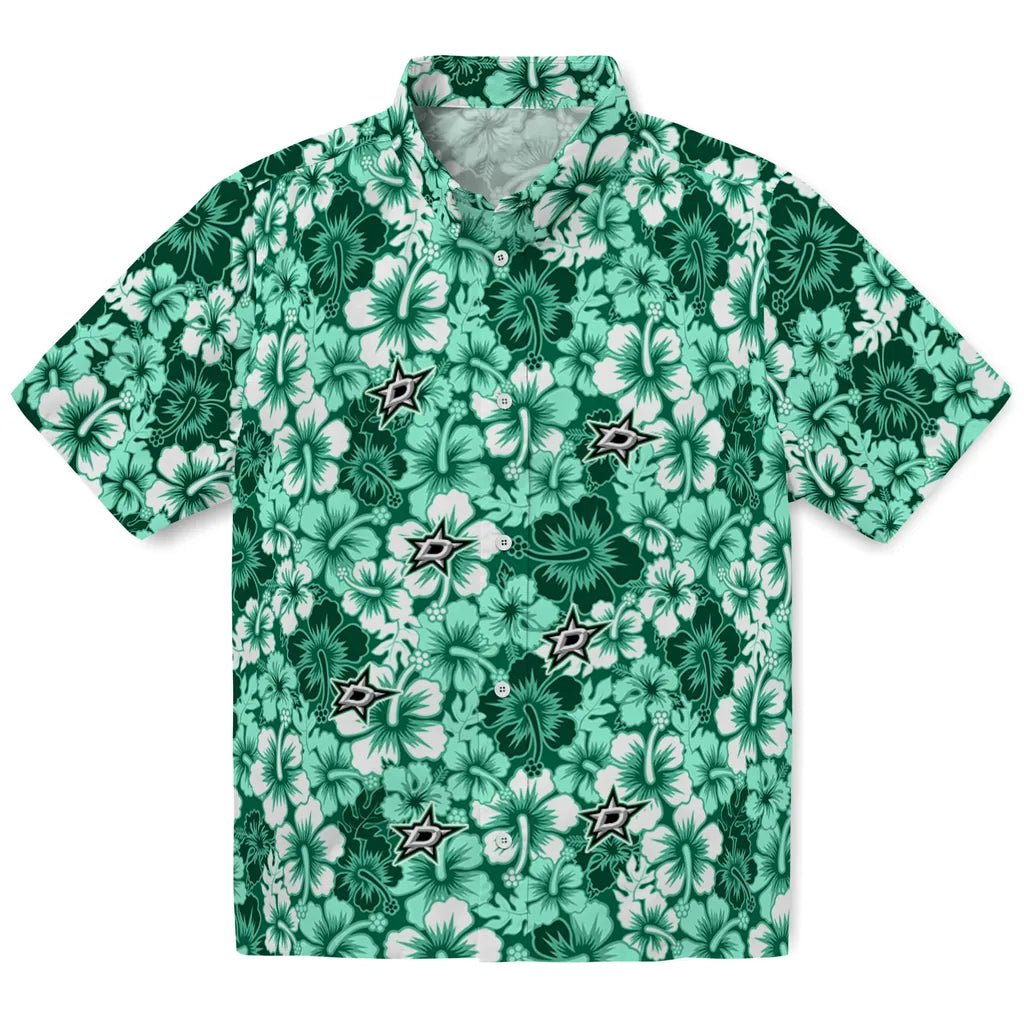 Dallas Stars Hawaiian Shirt - Hibiscus Blooms | Hula Hawaiian Shirts